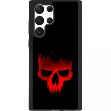 Samsung Galaxy S22 Ultra Case Hülle - Silikon schwarz Halloween 2023 scary skull