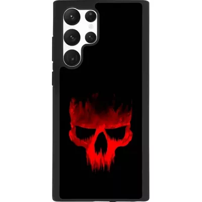 Samsung Galaxy S22 Ultra Case Hülle - Silikon schwarz Halloween 2023 scary skull