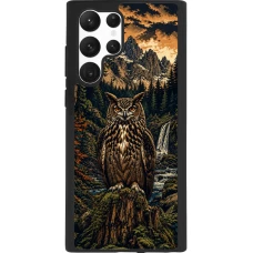 Samsung Galaxy S22 Ultra Case Hülle - Silikon schwarz Linocut Uhu