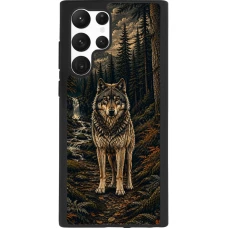Samsung Galaxy S22 Ultra Case Hülle - Silikon schwarz Linocut Wold