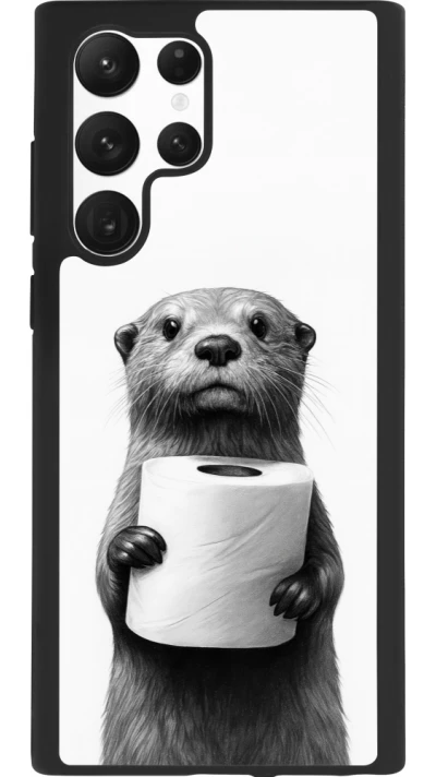 Samsung Galaxy S22 Ultra Case Hülle - Silikon schwarz Otter Toilettenpapier