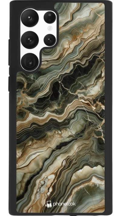 Samsung Galaxy S22 Ultra Case Hülle - Silikon schwarz Oliv Marmor