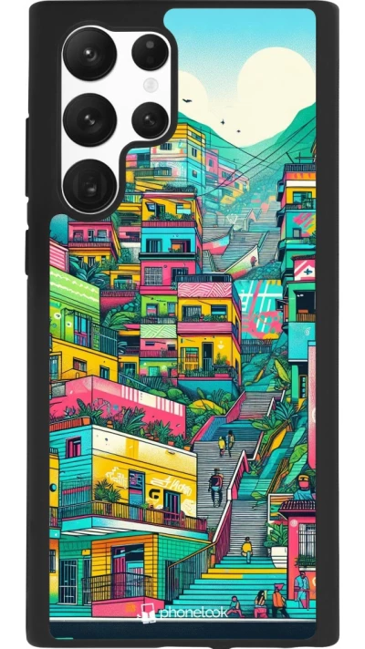 Samsung Galaxy S22 Ultra Case Hülle - Silikon schwarz Medellin Comuna 13 Kunst