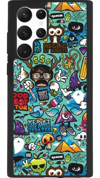 Samsung Galaxy S22 Ultra Case Hülle - Silikon schwarz Mixed Cartoons Turquoise