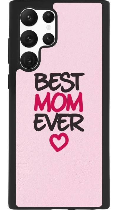 Samsung Galaxy S22 Ultra Case Hülle - Silikon schwarz Mom 2023 best Mom ever pink