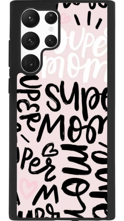 Samsung Galaxy S22 Ultra Case Hülle - Silikon schwarz Mom 2024 Super mom