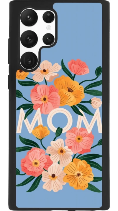 Samsung Galaxy S22 Ultra Case Hülle - Silikon schwarz Mom 2026 Flowers