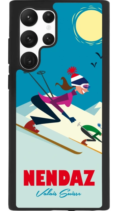 Samsung Galaxy S22 Ultra Case Hülle - Silikon schwarz Nendaz Ski Downhill