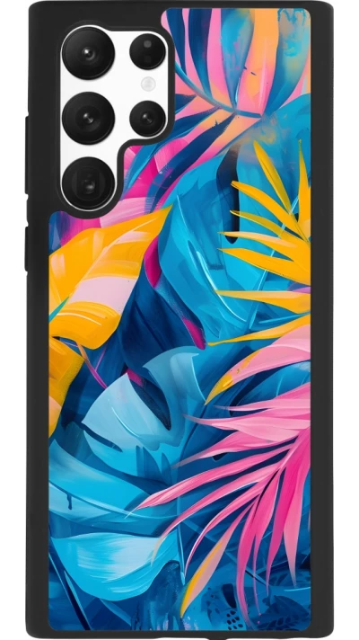 Samsung Galaxy S22 Ultra Case Hülle - Silikon schwarz Palms Blue