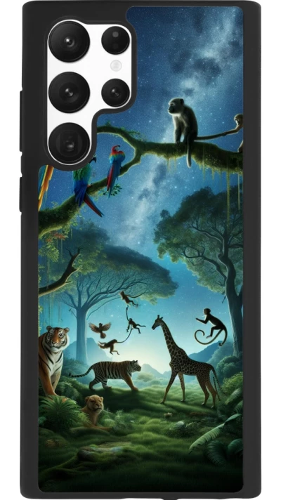 Samsung Galaxy S22 Ultra Case Hülle - Silikon schwarz Paradies der exotischen Tiere