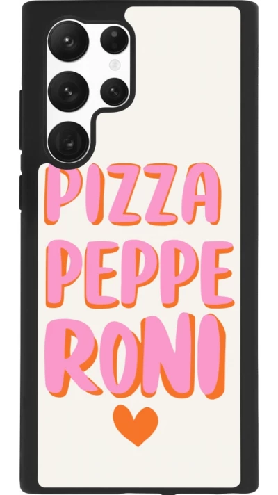 Samsung Galaxy S22 Ultra Case Hülle - Silikon schwarz Pizza pepperoni 2026