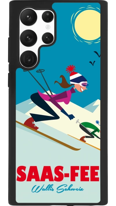 Samsung Galaxy S22 Ultra Case Hülle - Silikon schwarz Saas-Fee Ski Downhill