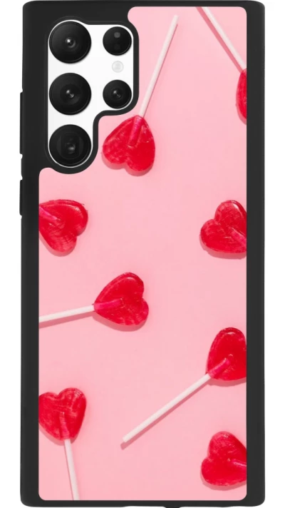 Samsung Galaxy S22 Ultra Case Hülle - Silikon schwarz Saint Valentines Day 26 Lollipop