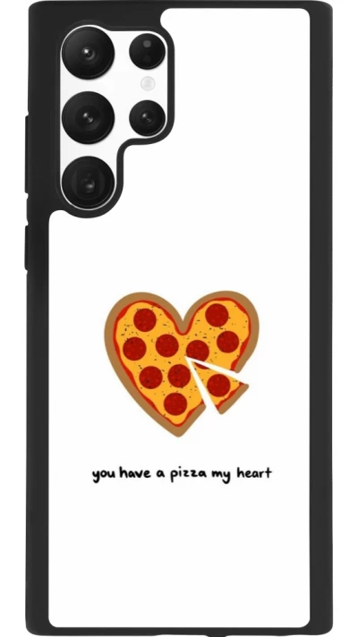 Samsung Galaxy S22 Ultra Case Hülle - Silikon schwarz Saint Valentines Day 26 You have my pizza heart