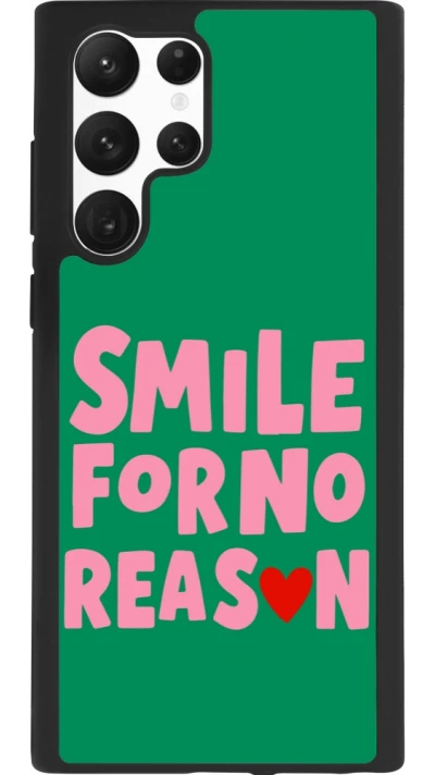 Samsung Galaxy S22 Ultra Case Hülle - Silikon schwarz Smile for no reason 2026