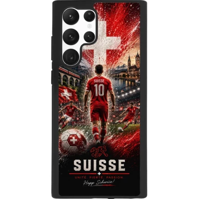 Samsung Galaxy S22 Ultra Case Hülle - Silikon schwarz Fussball Suisse splash 2026