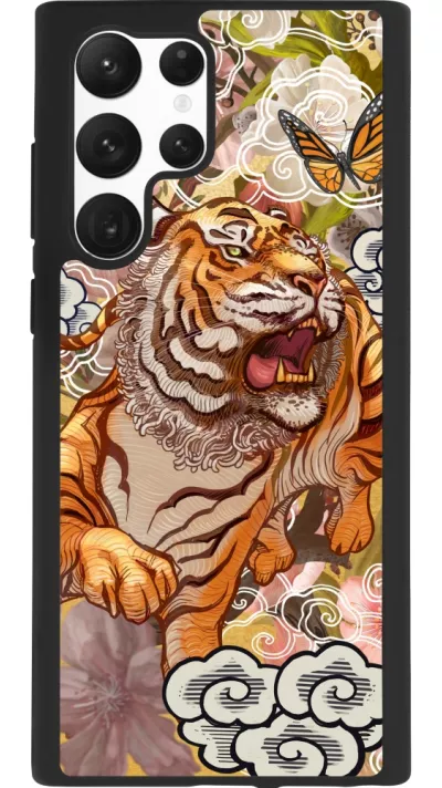 Samsung Galaxy S22 Ultra Case Hülle - Silikon schwarz Spring 23 japanese tiger