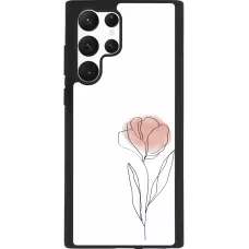 Samsung Galaxy S22 Ultra Case Hülle - Silikon schwarz Spring 23 minimalist flower