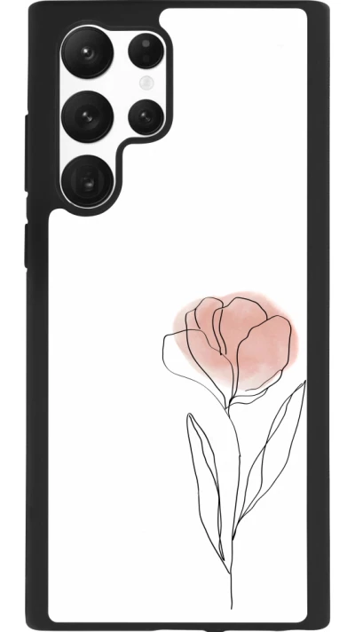 Samsung Galaxy S22 Ultra Case Hülle - Silikon schwarz Spring 23 minimalist flower