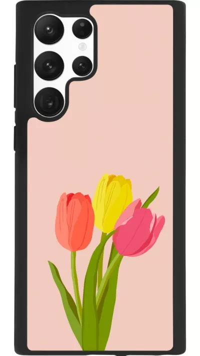Samsung Galaxy S22 Ultra Case Hülle - Silikon schwarz Spring 23 tulip trio