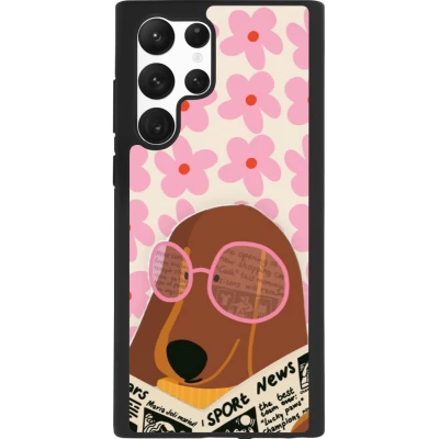 Coque Samsung Galaxy S22 Ultra - Silicone rigide noir Dog with newspaper Spring 2026