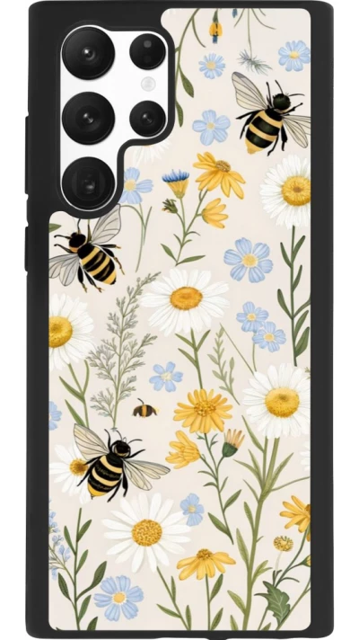 Samsung Galaxy S22 Ultra Case Hülle - Silikon schwarz Pattern bees Spring 2026