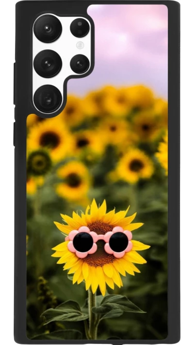 Samsung Galaxy S22 Ultra Case Hülle - Silikon schwarz Sunflower with glasses Spring 2026