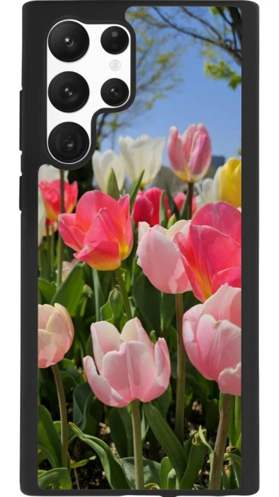 Samsung Galaxy S22 Ultra Case Hülle - Silikon schwarz Tulips Spring 2026