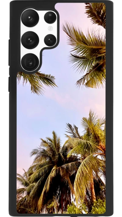 Samsung Galaxy S22 Ultra Case Hülle - Silikon schwarz Summer 2023 palm tree vibe