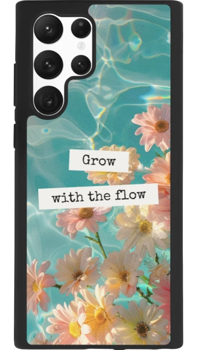 Samsung Galaxy S22 Ultra Case Hülle - Silikon schwarz Summer 2025 Grow with the flow