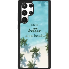 Samsung Galaxy S22 Ultra Case Hülle - Silikon schwarz Summer 2025 Life is better at the beach