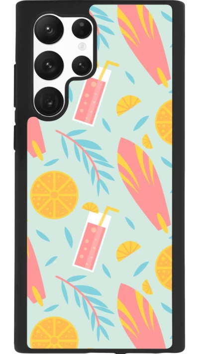 Samsung Galaxy S22 Ultra Case Hülle - Silikon schwarz Summer 2025 Pattern citron
