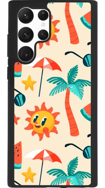 Samsung Galaxy S22 Ultra Case Hülle - Silikon schwarz Summer 2025 Pattern soleil