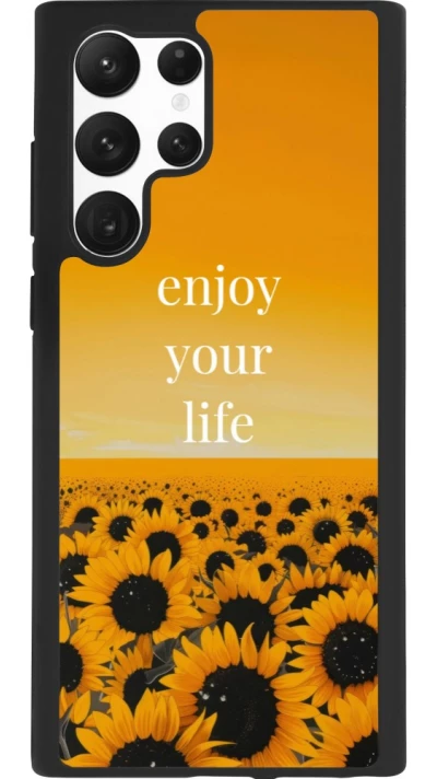 Samsung Galaxy S22 Ultra Case Hülle - Silikon schwarz Summer 2026 Enjoy your life