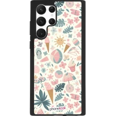 Samsung Galaxy S22 Ultra Case Hülle - Silikon schwarz Sommer Pink Muster