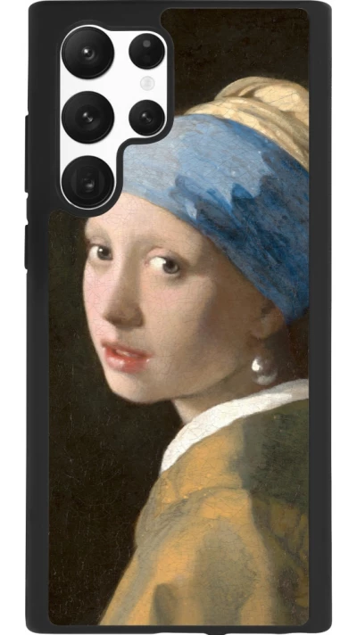Samsung Galaxy S22 Ultra Case Hülle - Silikon schwarz Kunstbild - Das Mädchen mit dem Perlenohrring - Jan Vermeer