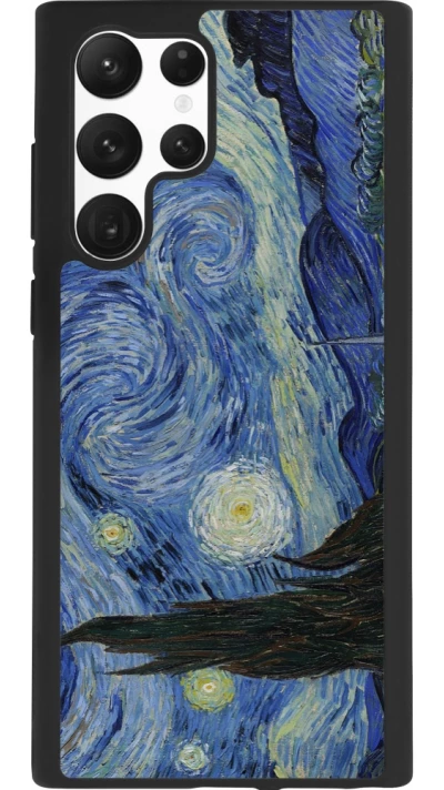 Samsung Galaxy S22 Ultra Case Hülle - Silikon schwarz Kunstbild - Sternennacht - Van Gogh