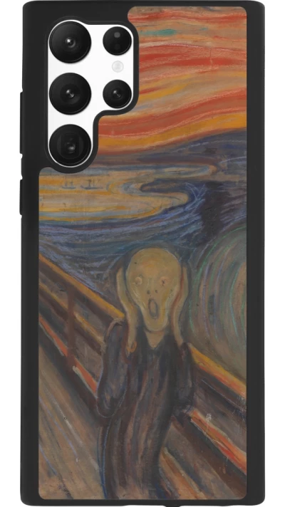 Samsung Galaxy S22 Ultra Case Hülle - Silikon schwarz Kunstbild - Der Schrei - Edvard Munch