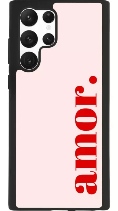Samsung Galaxy S22 Ultra Case Hülle - Silikon schwarz Valentine 2024 amor