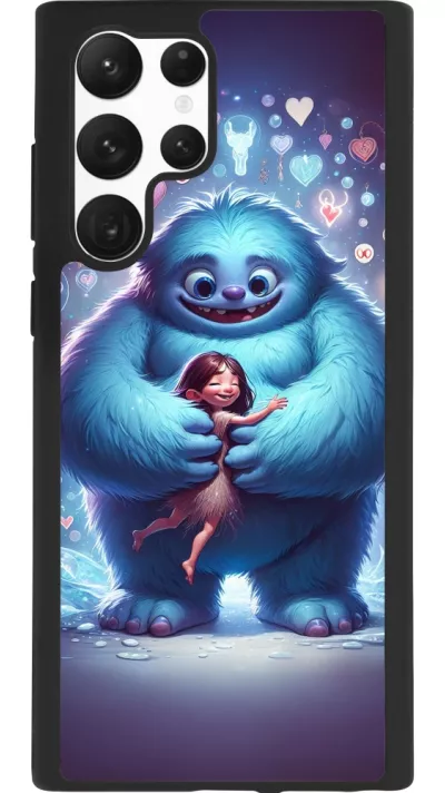 Samsung Galaxy S22 Ultra Case Hülle - Silikon schwarz Valentin 2024 Flauschige Liebe