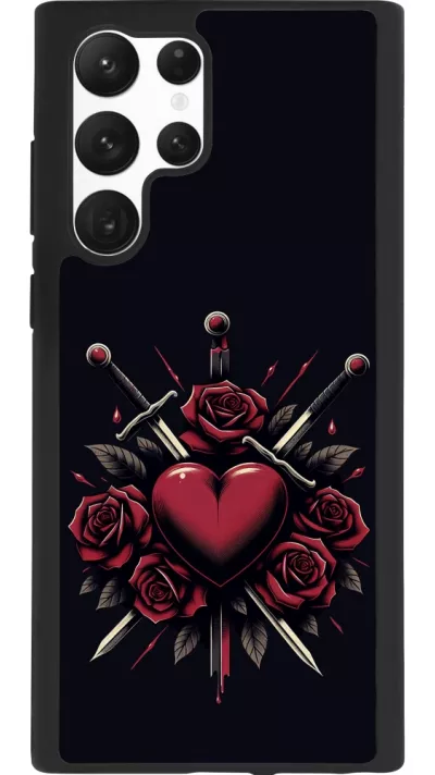 Samsung Galaxy S22 Ultra Case Hülle - Silikon schwarz Valentine 2024 gothic love
