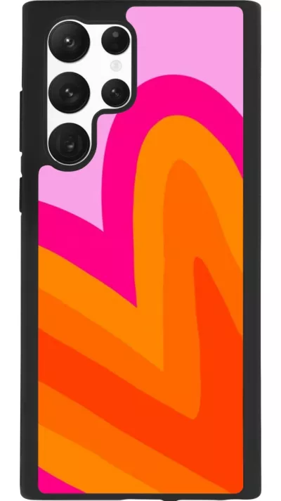Samsung Galaxy S22 Ultra Case Hülle - Silikon schwarz Valentine 2024 heart gradient