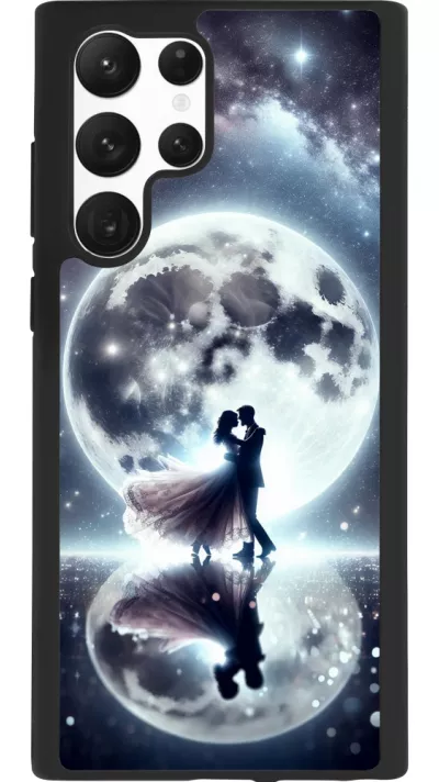 Samsung Galaxy S22 Ultra Case Hülle - Silikon schwarz Valentin 2024 Liebe unter dem Mond