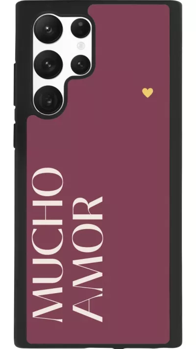 Samsung Galaxy S22 Ultra Case Hülle - Silikon schwarz Valentine 2024 mucho amor rosado