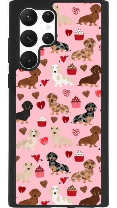 Samsung Galaxy S22 Ultra Case Hülle - Silikon schwarz Valentine 2024 puppy love