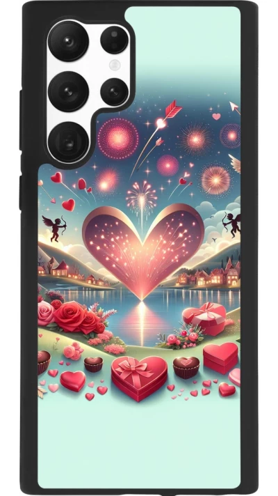 Coque Samsung Galaxy S22 Ultra - Silicone rigide noir Valentine 2025 Chic