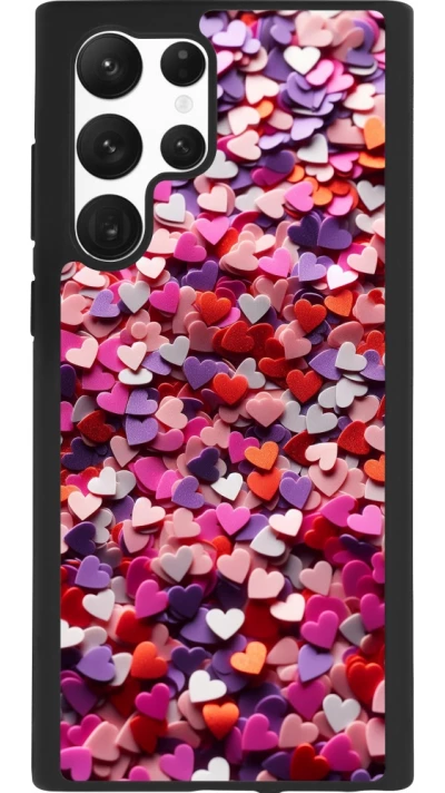 Coque Samsung Galaxy S22 Ultra - Silicone rigide noir Valentine 2025 Confetti