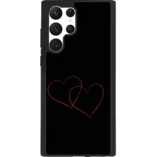 Samsung Galaxy S22 Ultra Case Hülle - Silikon schwarz Valentine 2023 attached heart