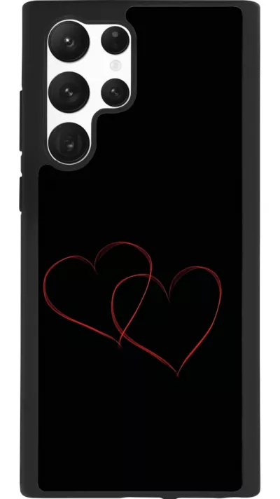 Samsung Galaxy S22 Ultra Case Hülle - Silikon schwarz Valentine 2023 attached heart