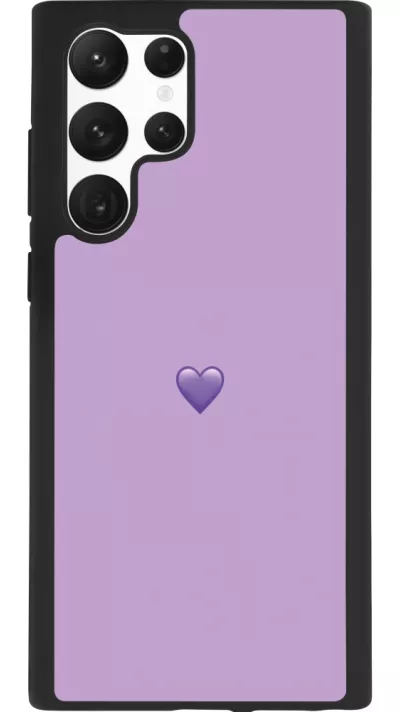 Samsung Galaxy S22 Ultra Case Hülle - Silikon schwarz Valentine 2023 purpule single heart
